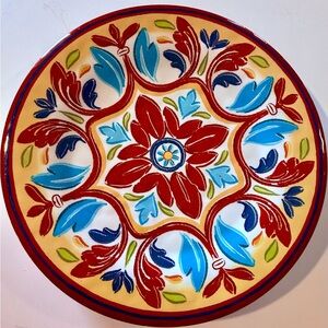 4- Bobby Flay 11-Inch Melamine Dinner Plate Medallion Boho Design